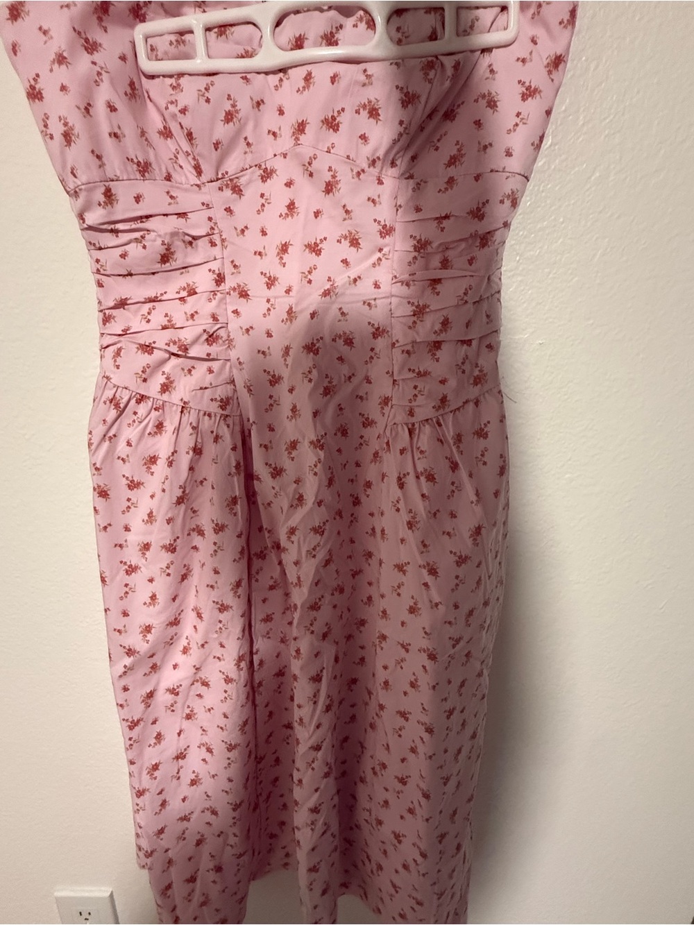 wild fable Pink Floral Midi Dress with Red Accent Print